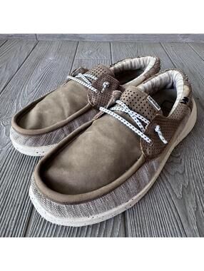 Hey Dude Wally Sox Brown Men’s Size 9 Slip On Casual Loafers Comfort Shoes
